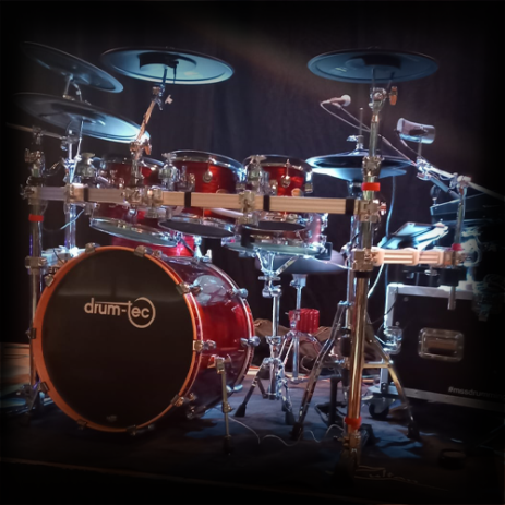 Die Ansicht von einem drum-tec pro custom mit einem Pearl Rack